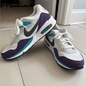 Nike White Gray Purple Teal Running Sneakers